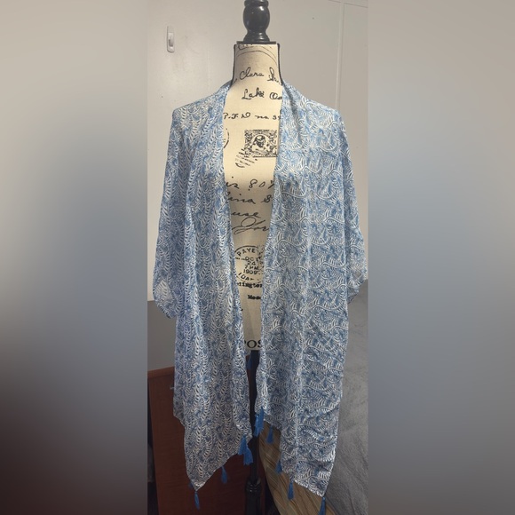 The Met Store Metropolitian Museum of art Blue & White Qing Floral Cover-Up - Picture 9 of 10